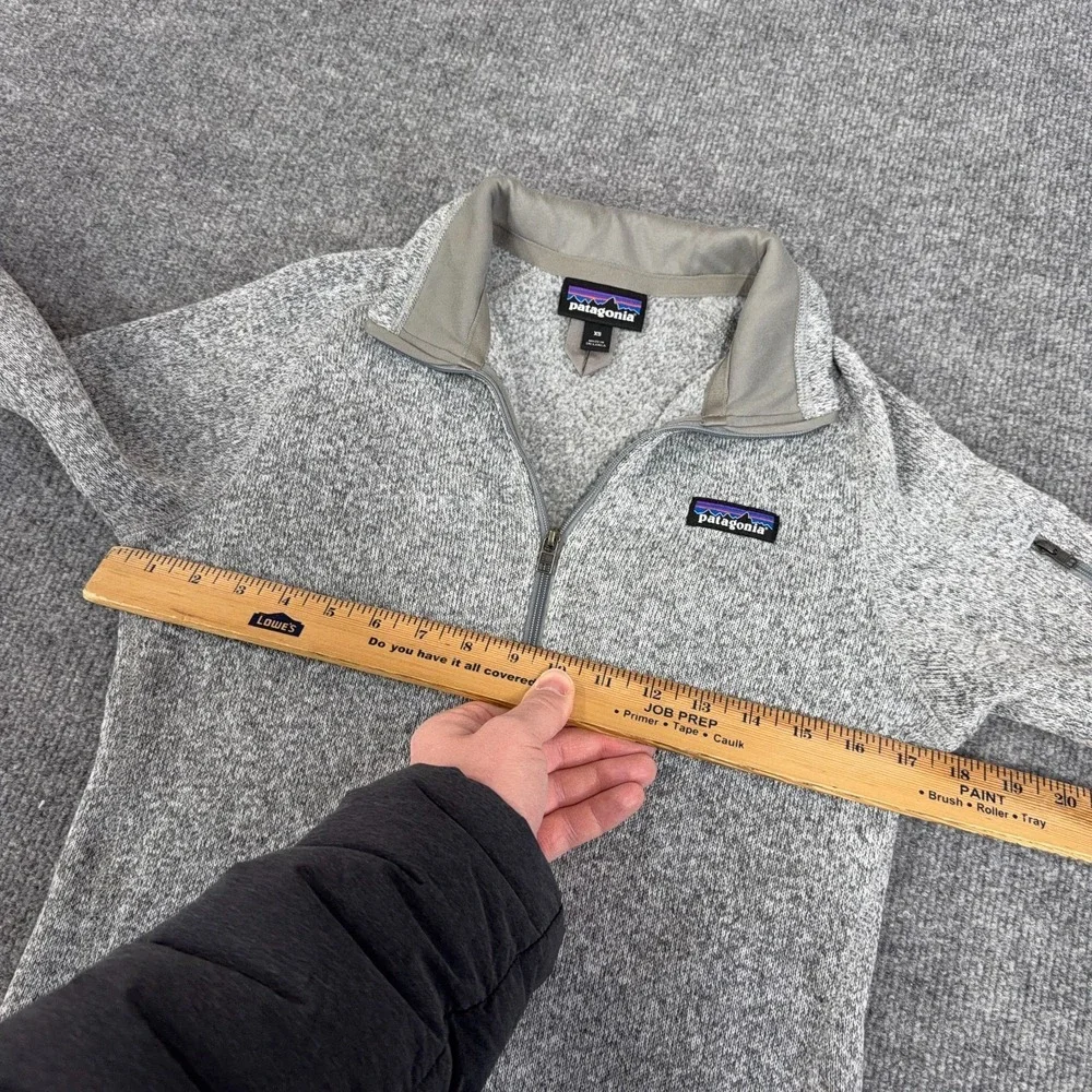 Patagonia Jacket‎ Womens XS Gray Better Sweater Fleece 1/4 Zip Pullover Logo